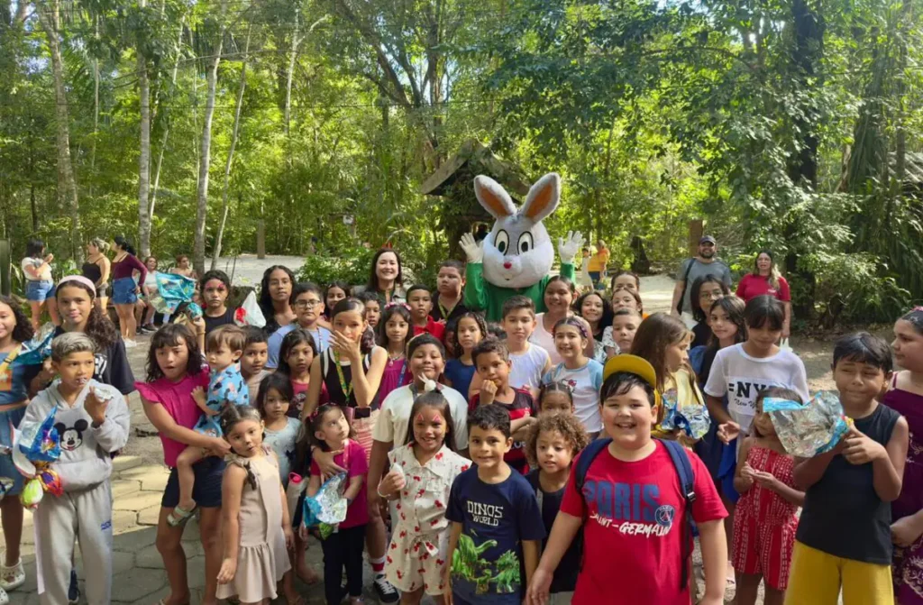 Criançada participa de programação especial de Páscoa no Bioparque